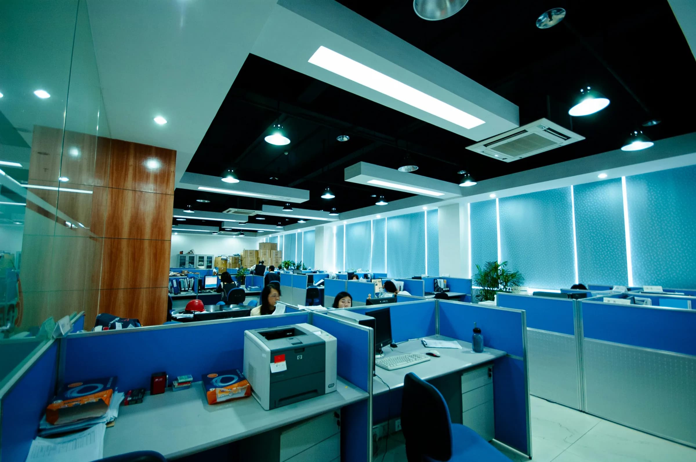 Temporary illustrative image of lighting across a commercial office workspace